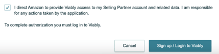 Allow Viably to access your Amazon Selling Partner account.