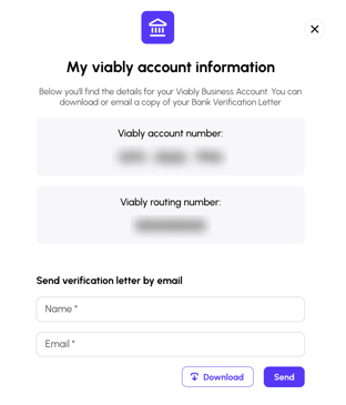 Download a verification letter for your Viably Business Account.