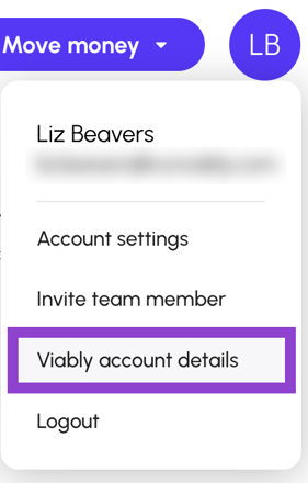 Get your Viably account details from your Viably profile card.