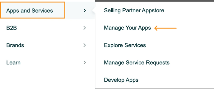 Navigate to Apps and Services, then Manage Apps in Seller Central to authorize Viably. 