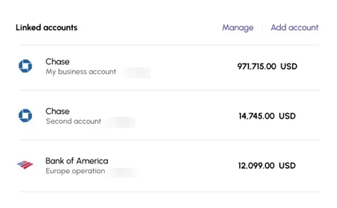 View Plaid-linked bank accounts from your Viably Accounts Dashboard.