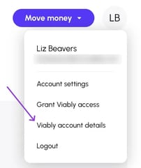 Access your Viably Global Account details from your profile card.