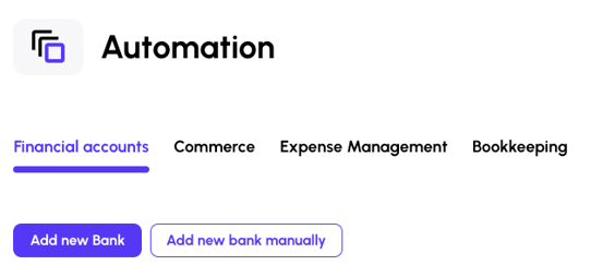 Connect an external bank via Plaid or manually to Viably.